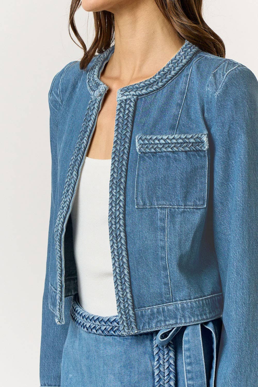 Braided Denim Jacket