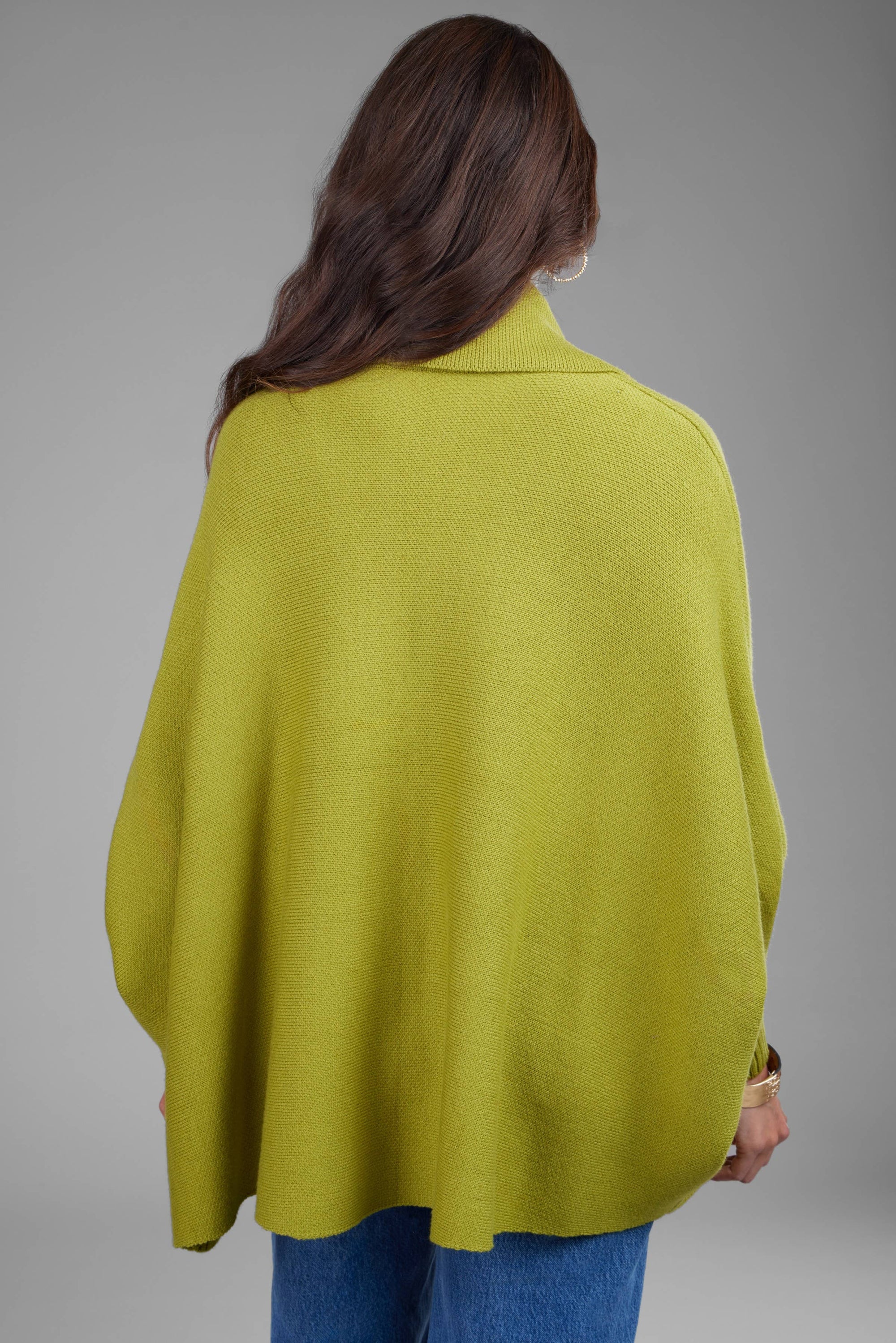 Open Front Oversized Cardigan: Lime