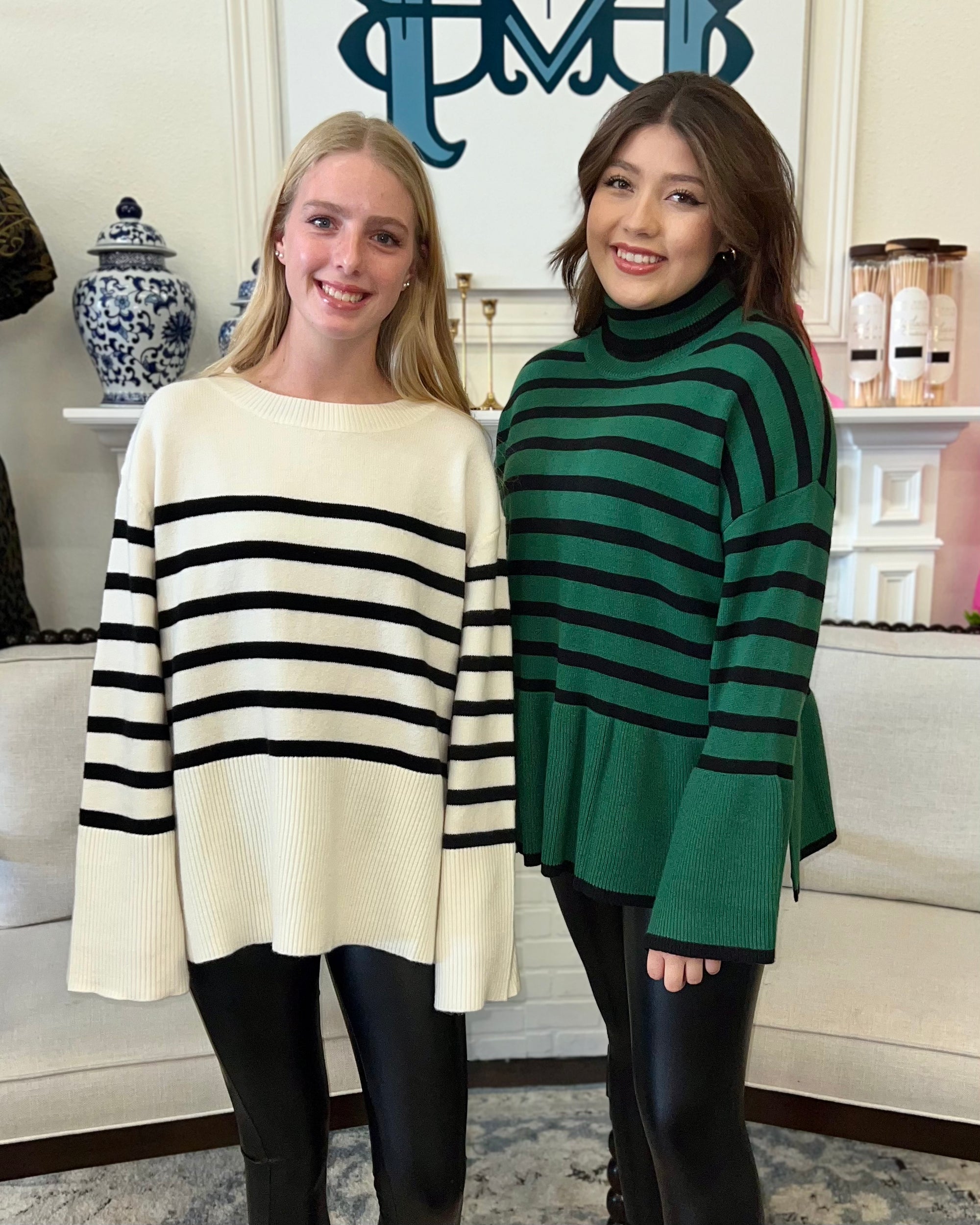 Oversized Striped Sweater - Ivory