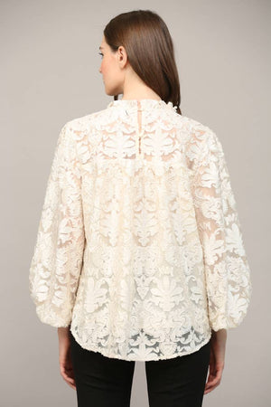 Burnout Velvet Ivory Top