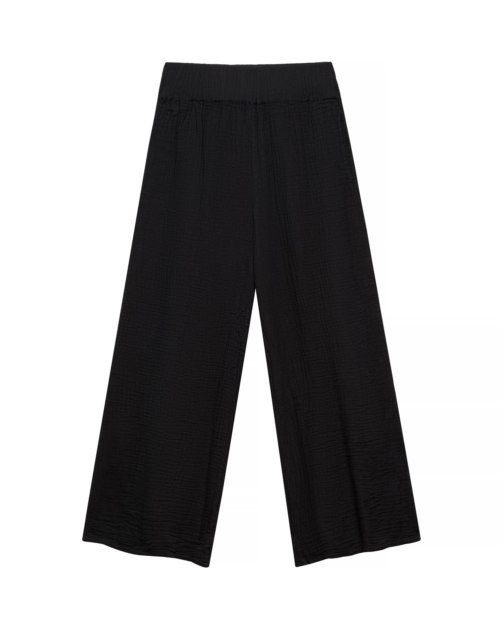 Crinkle Cotton Pant - Black