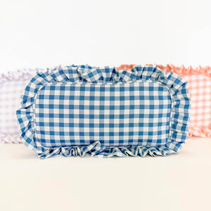 Blue Ruffle Gingham Bag