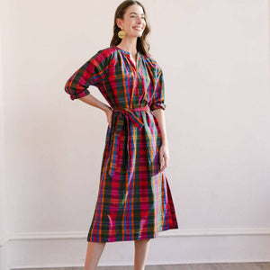 Que Paso Plaid Tejate Dress