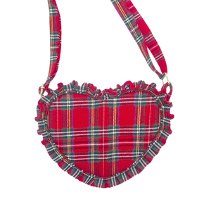 Red plaid heart purse