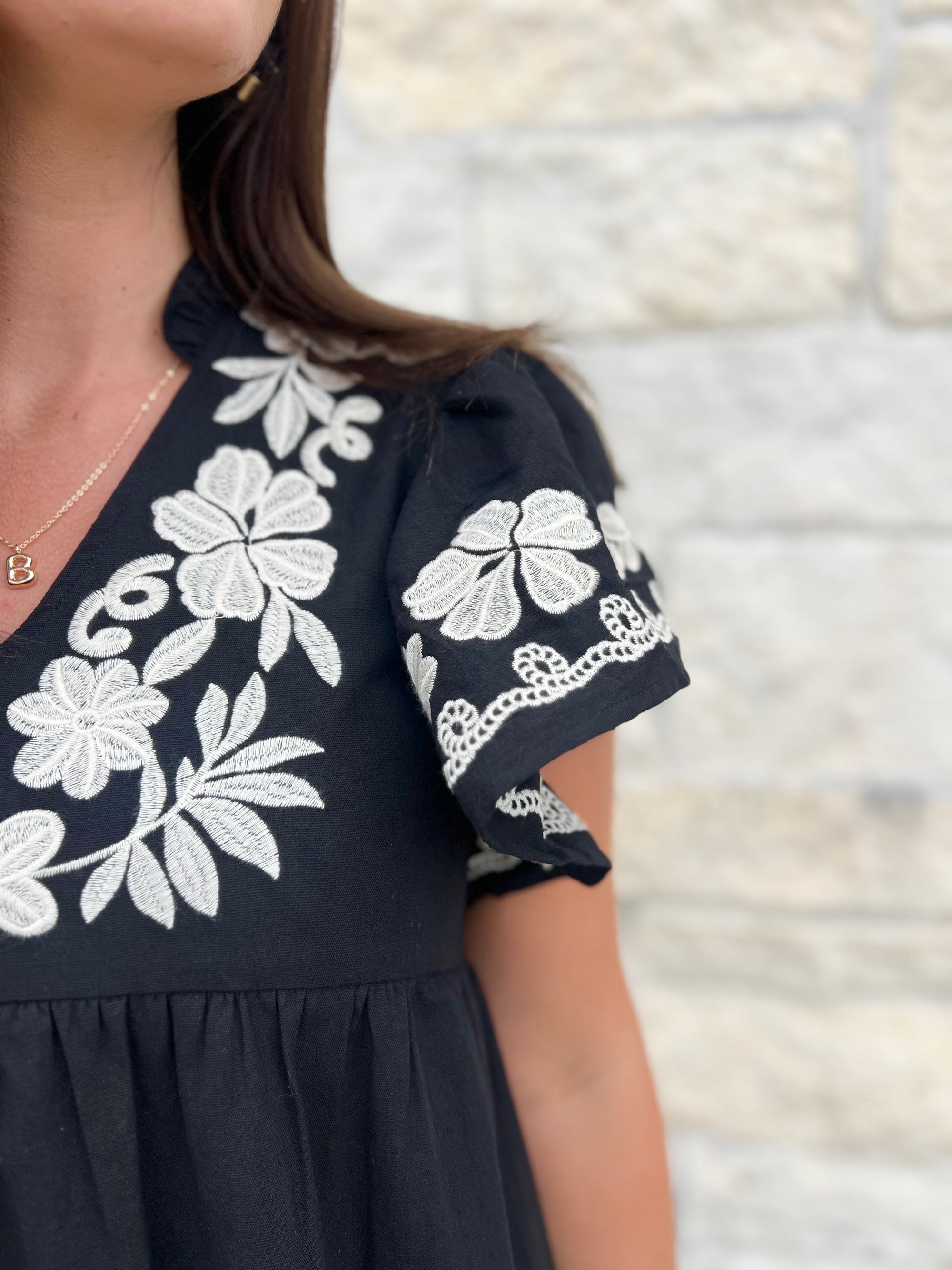 Yvonne Embroidered Midi Dress