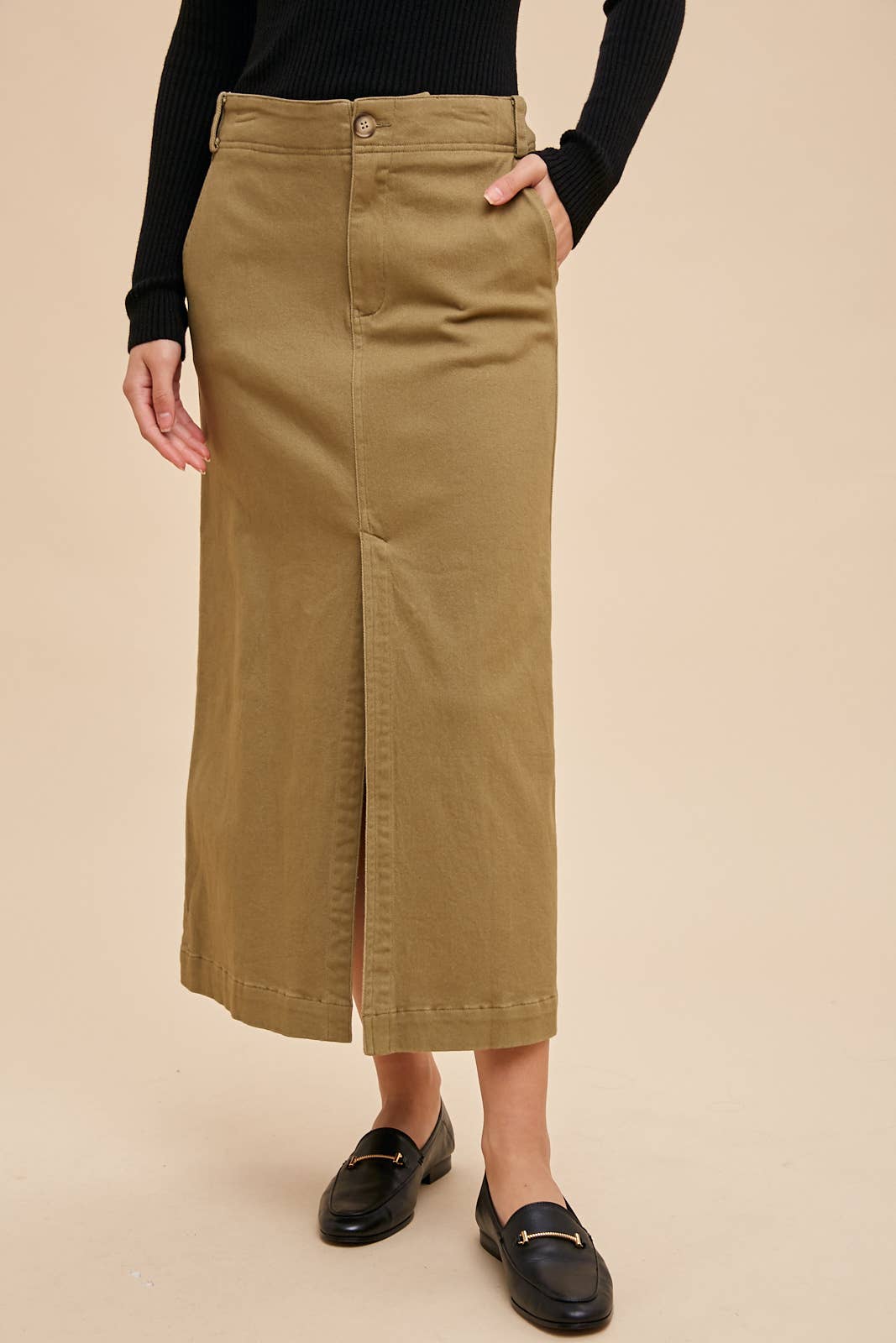 Olive Pencil Skirt