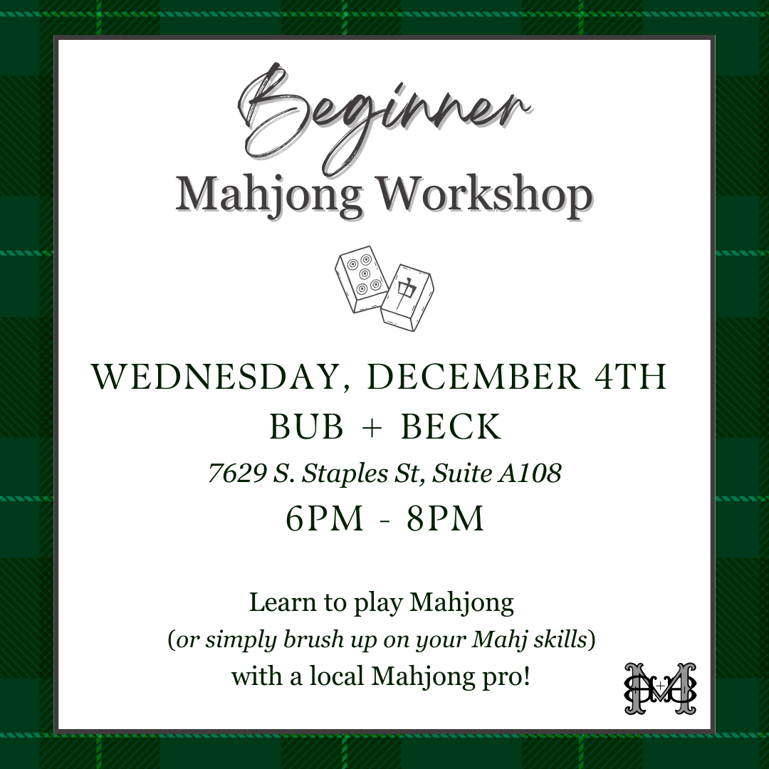 Beginner Mahjong Workshop - December 4th