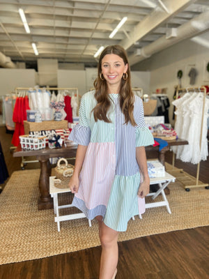 Striped Bell Sleeve Dress