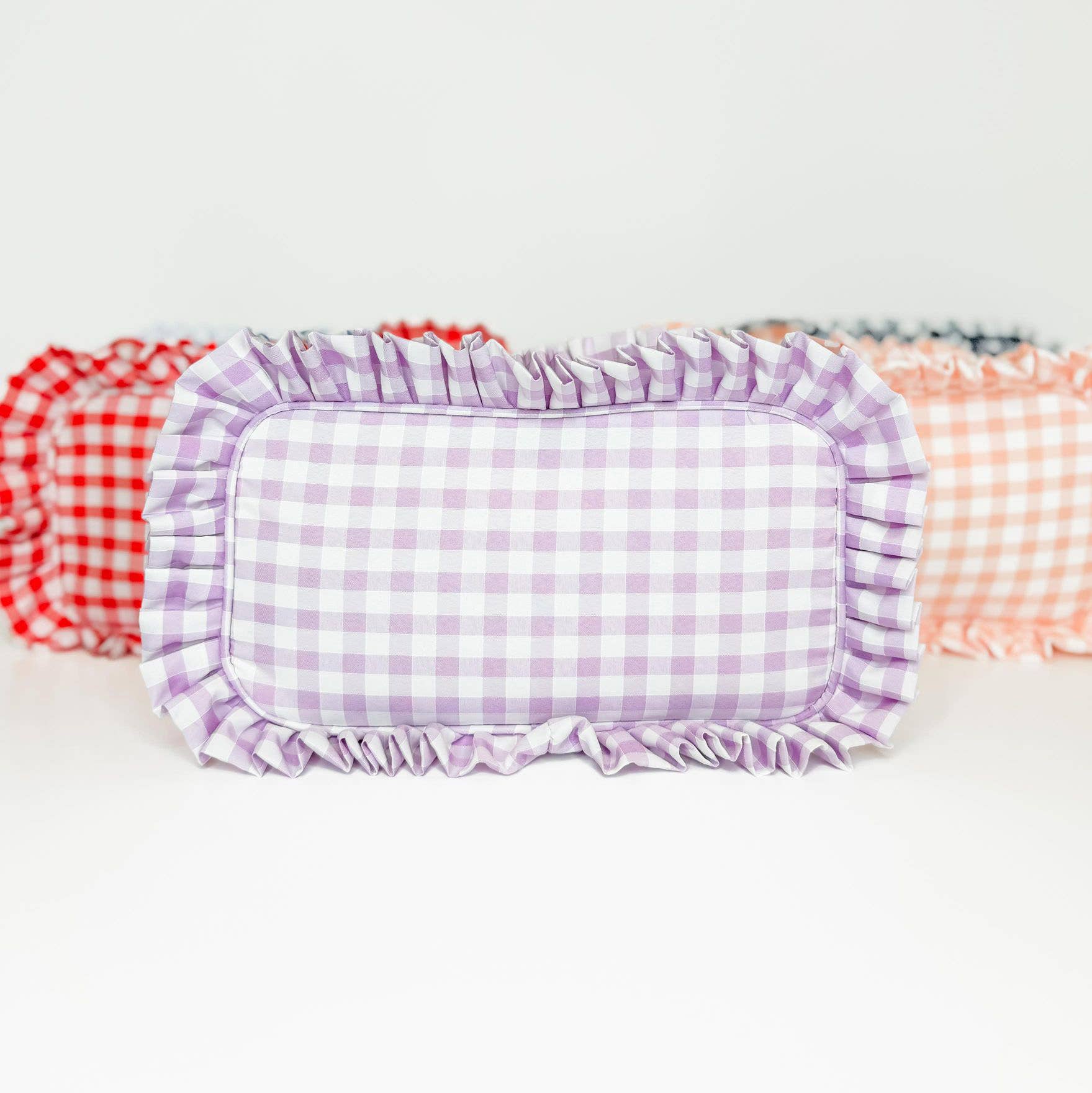 Purple Ruffle Gingham Bag