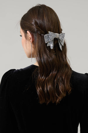 Rhinestone Bow Hair Clip