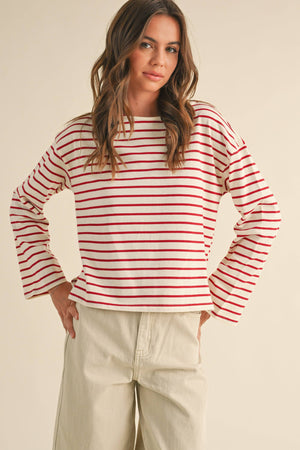 Maroon Striped Long Sleeve