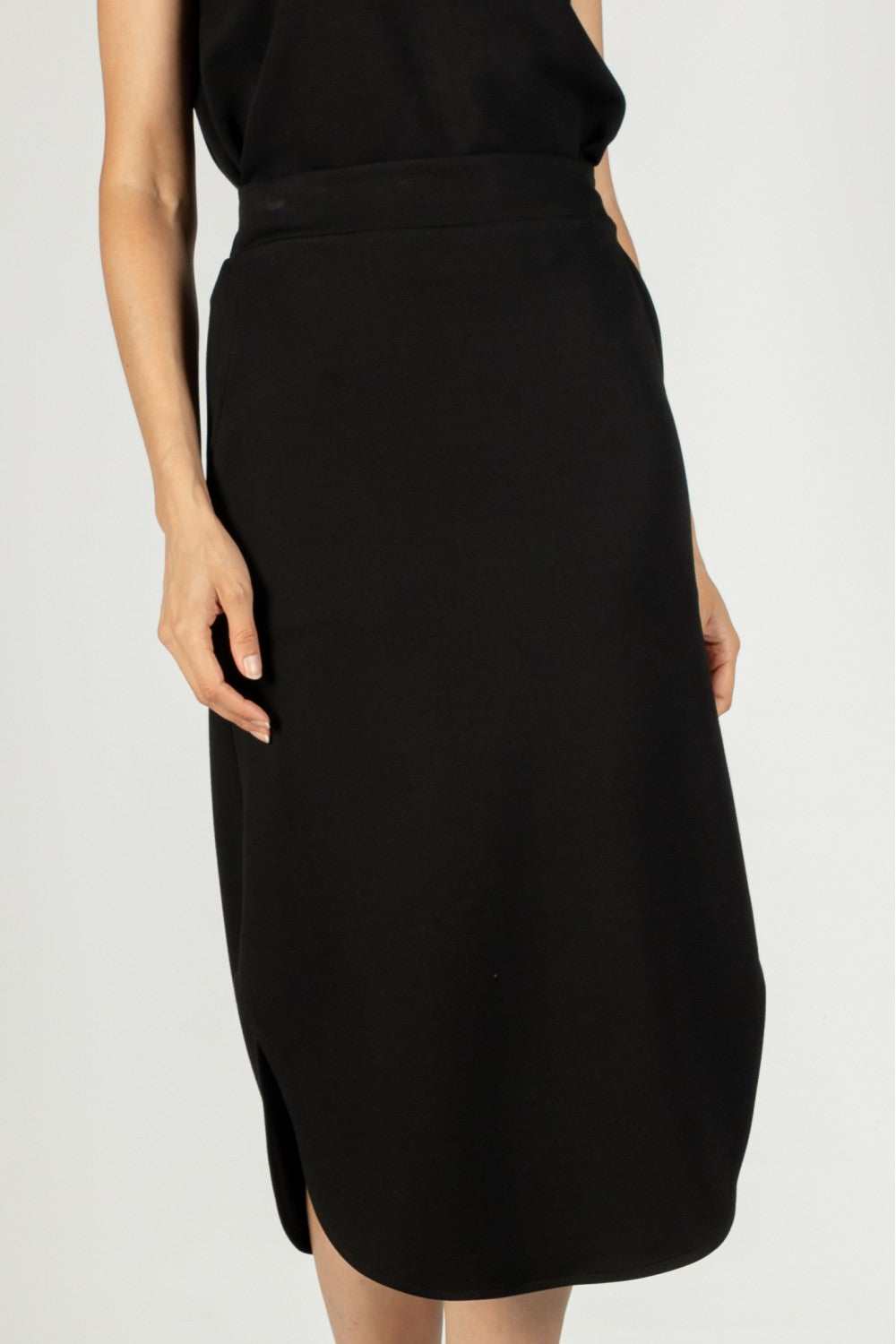 Butter Modal Midi Skirt - Black