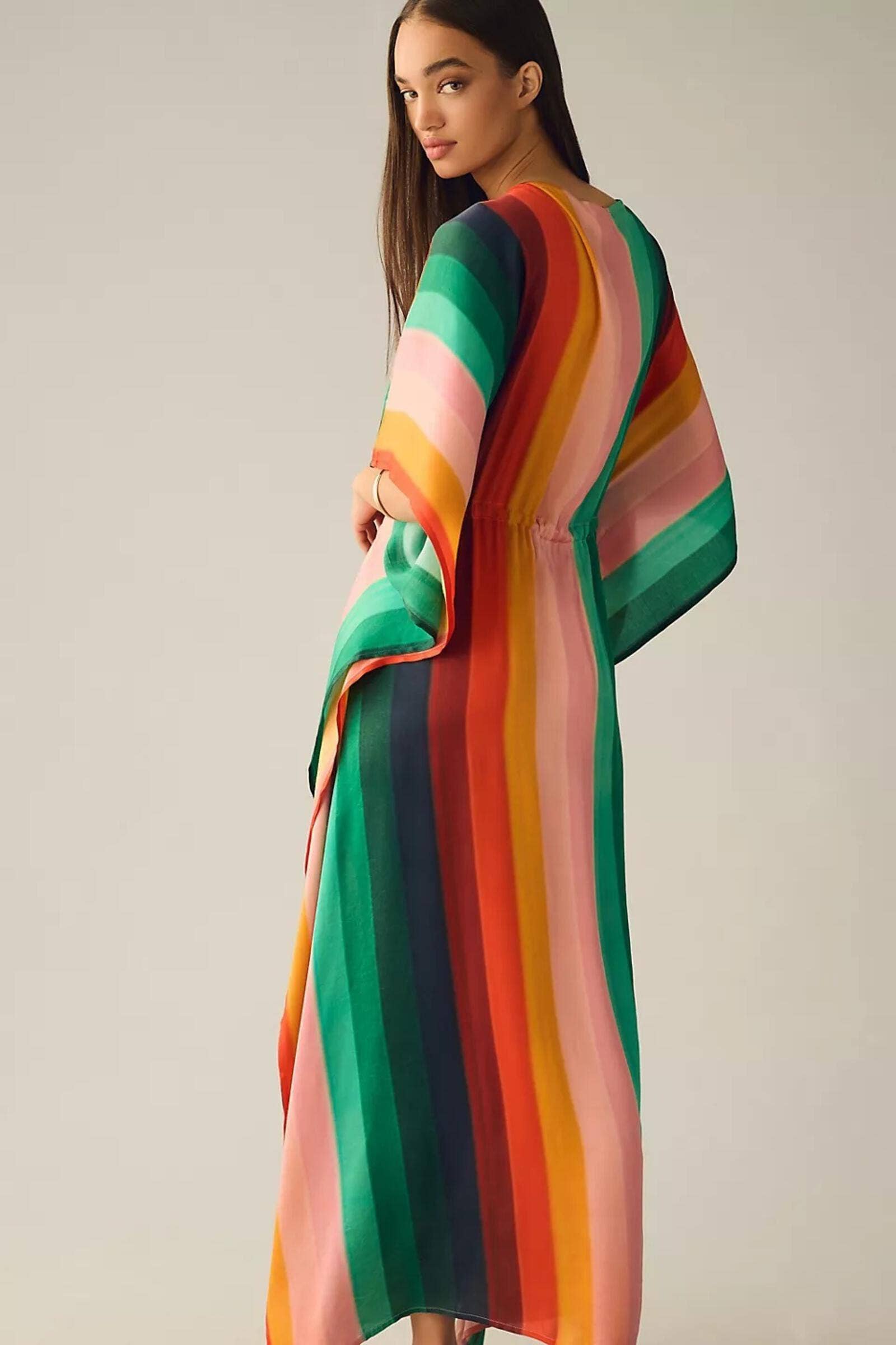 Striped Tie Waist Kaftan