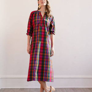 Que Paso Plaid Tejate Dress