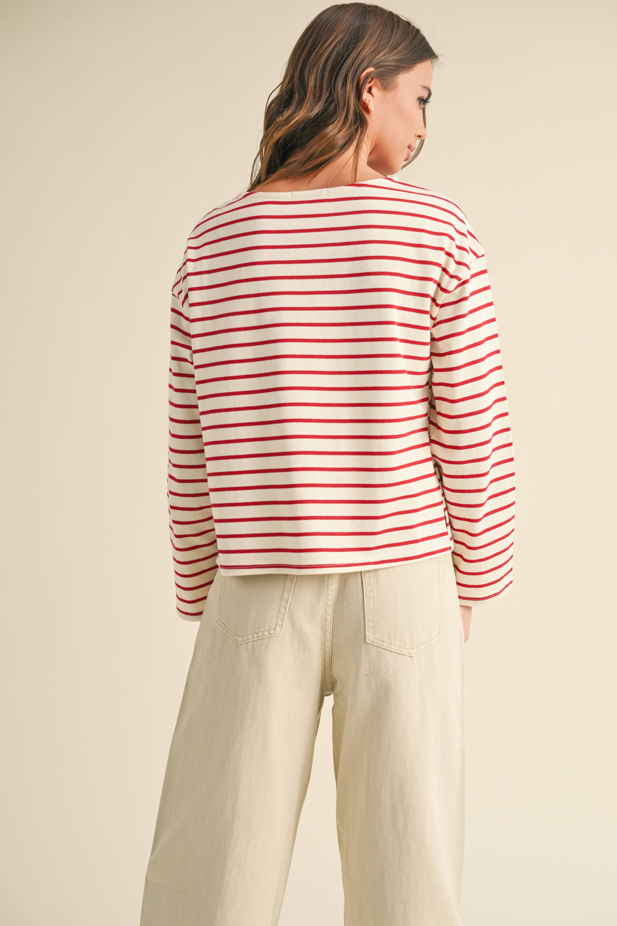 Maroon Striped Long Sleeve