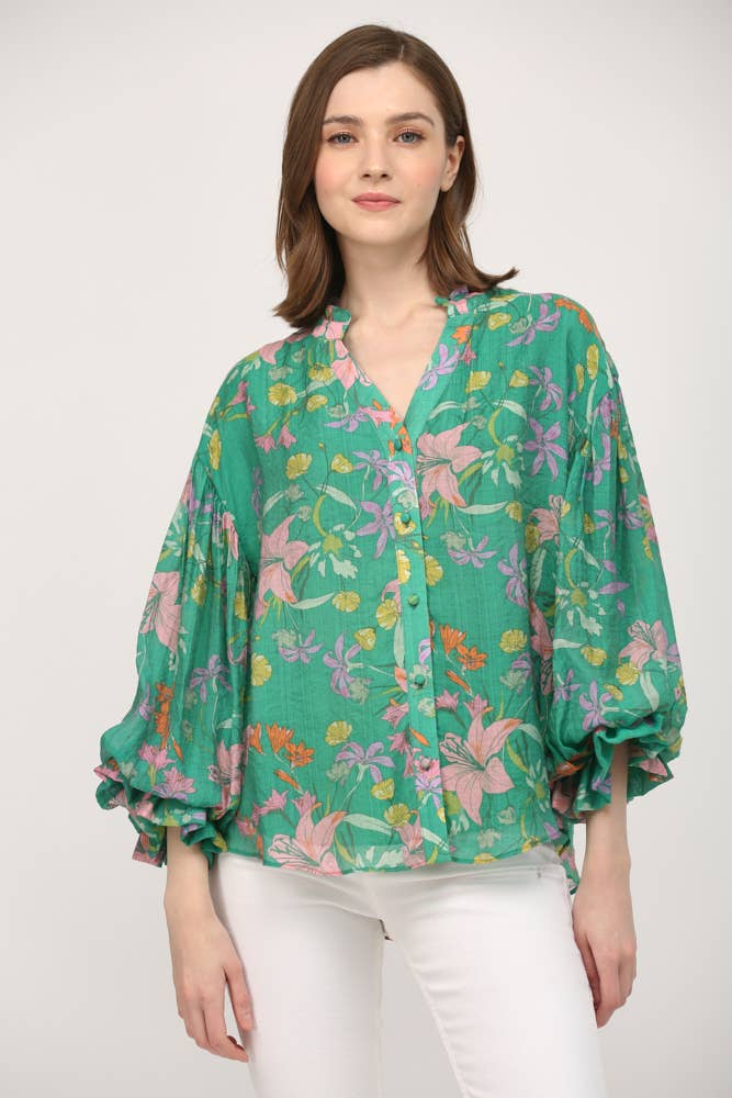 Jade Floral Top