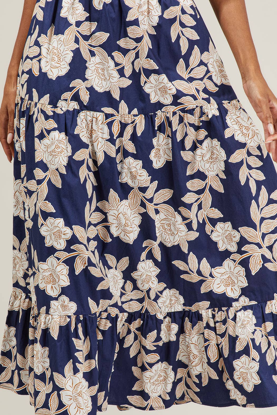 Tropics Navy Maxi Skirt