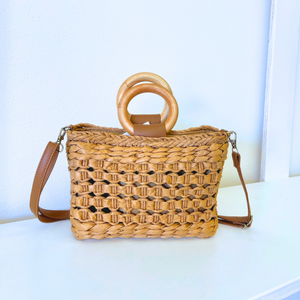 brown rattan bag