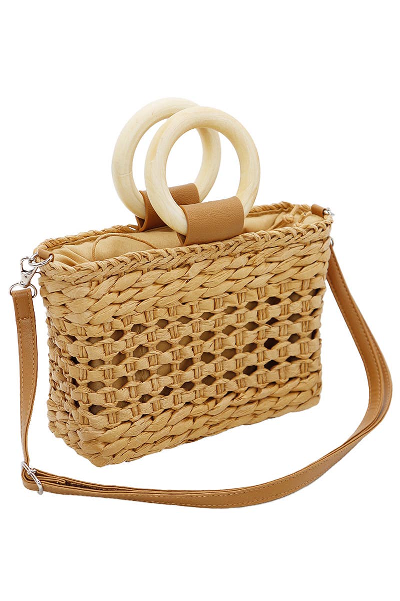 brown rattan bag