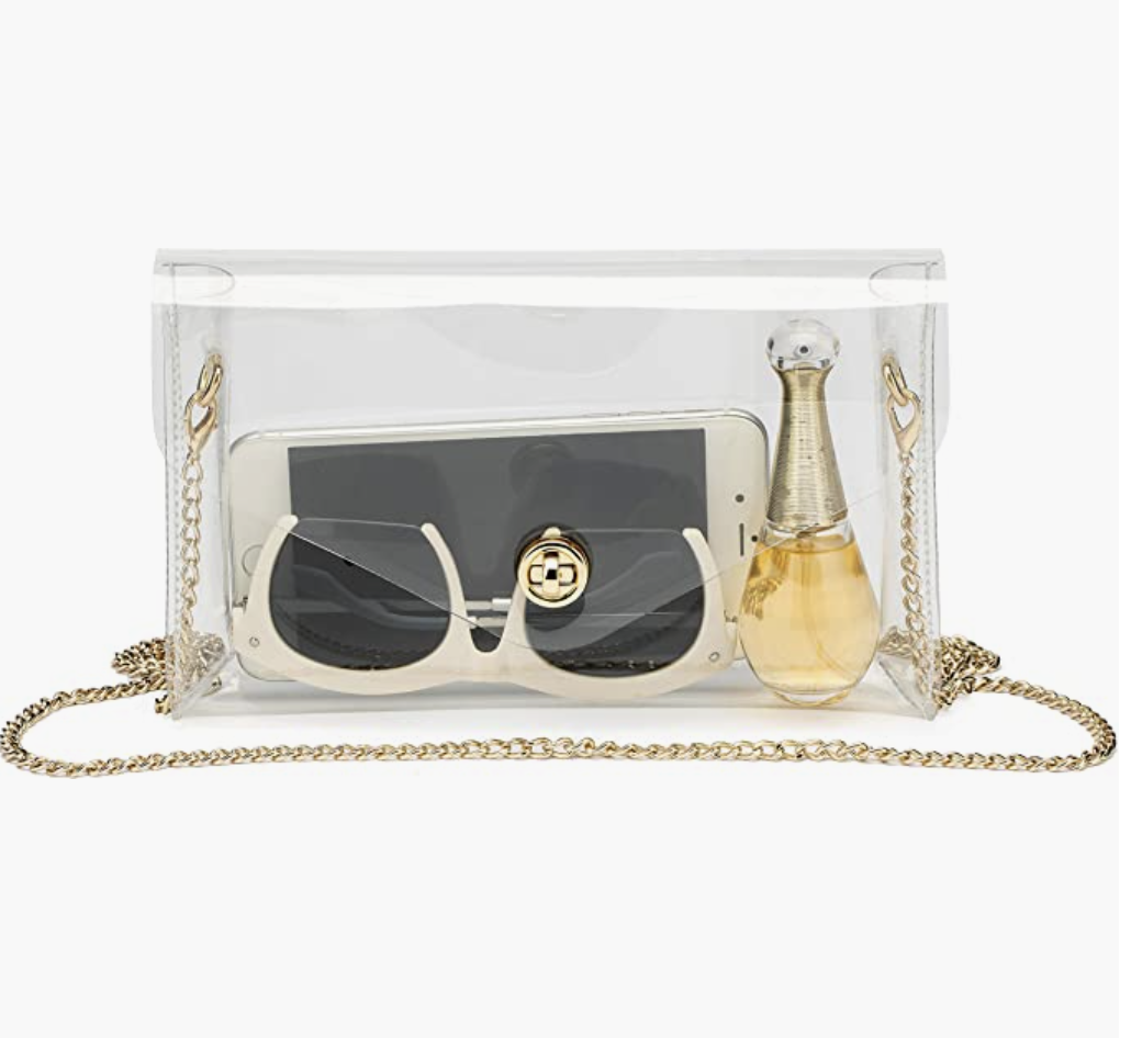 Never Full Gold Clear Crossbody Bag