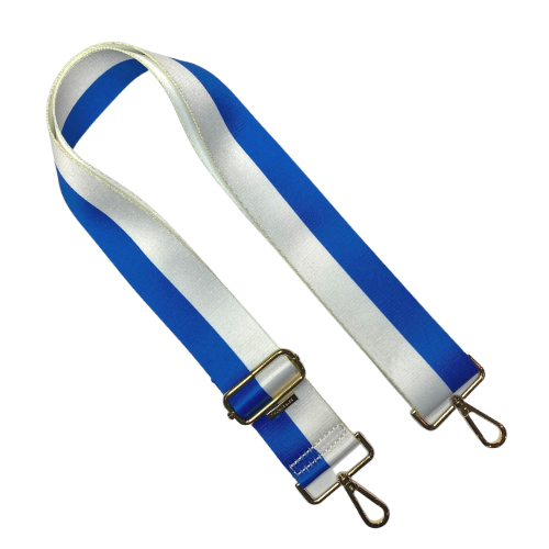 Blue and White Bag Strap