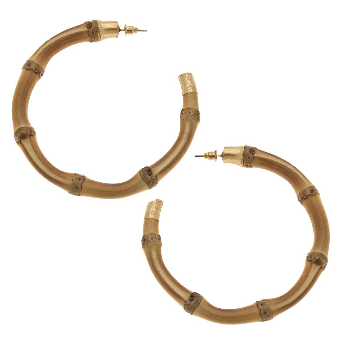 Natural Bamboo Hoop Earrings