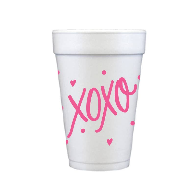 XOXO Foam Cups- Pink