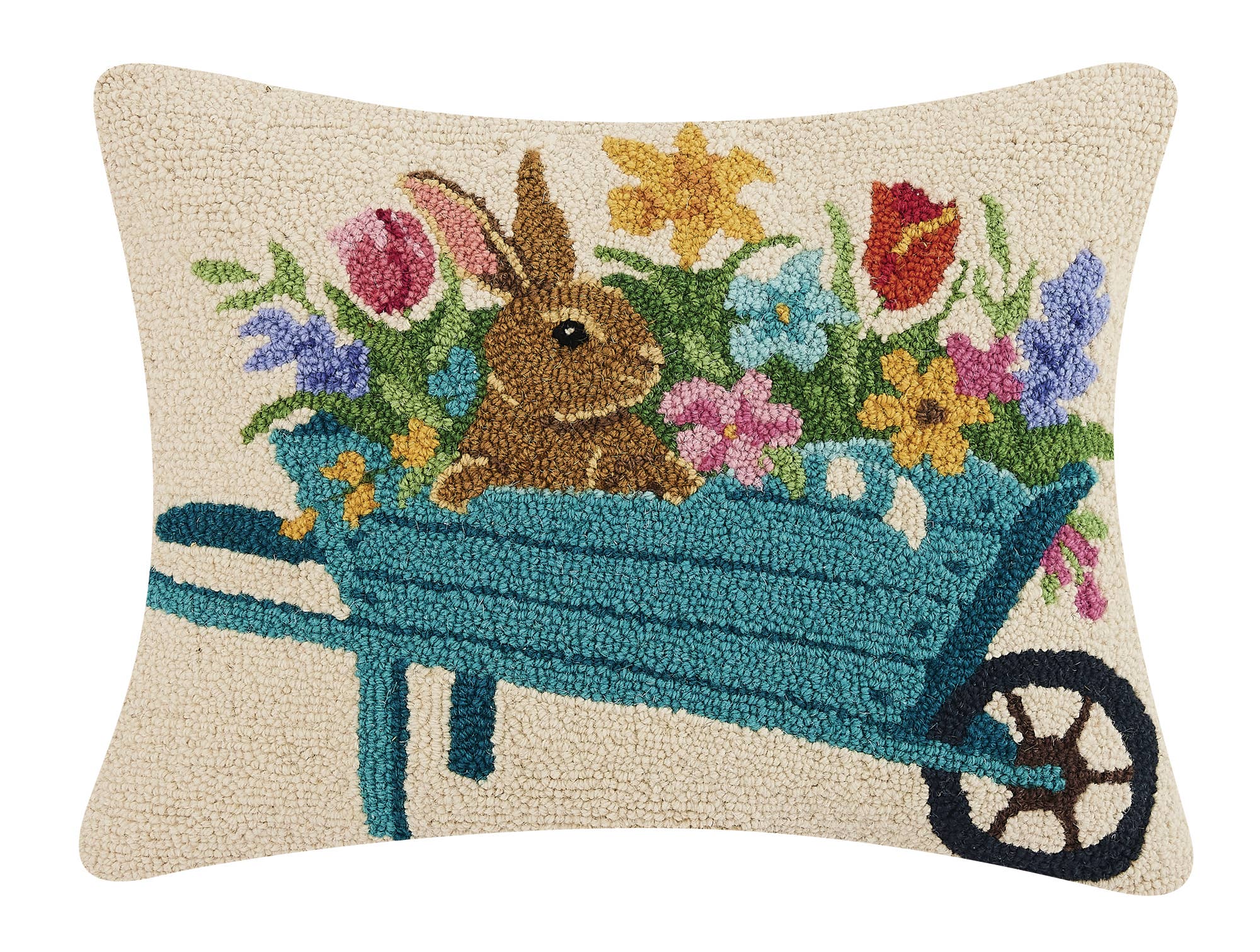 Easter Bunny In Cart Pillow